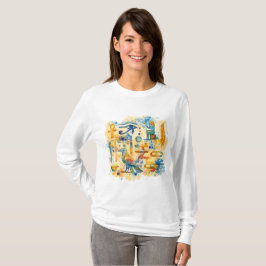 Oude Egyptische Hiërogliefen Oog van Horus & Ankh T-shirt
