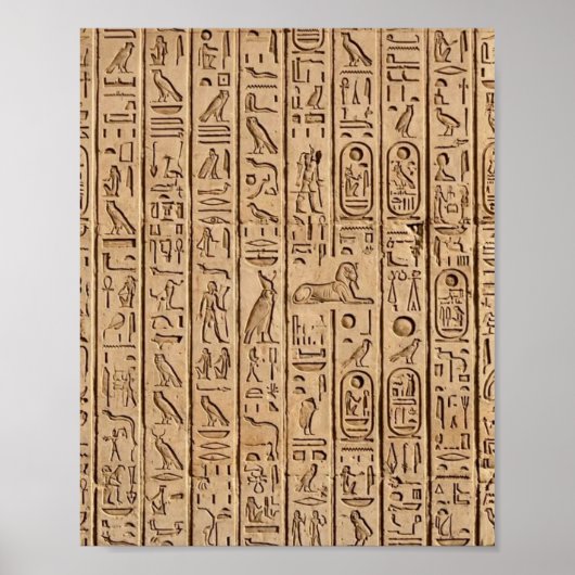 Oude Egyptische hiërogliefen Poster (Voorkant)