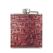 Oude Egyptische hiërogliefen rode heupkolf Heupfles (Achterkant)