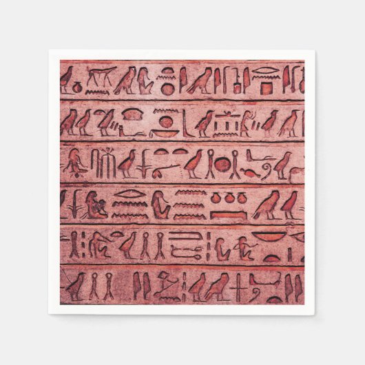 Oude Egyptische hiërogliefen rode servetten (Voorkant)