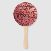 Oude Egyptische hiërogliefen Rood Ronde Hand Fan Handwaaier (Achterkant)