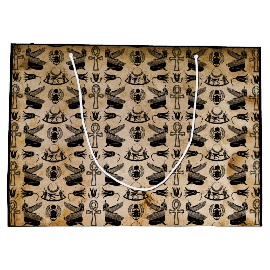 Oude Egyptische hiërogliefen thema geschenkzak Groot Cadeauzakje (Achterkant)