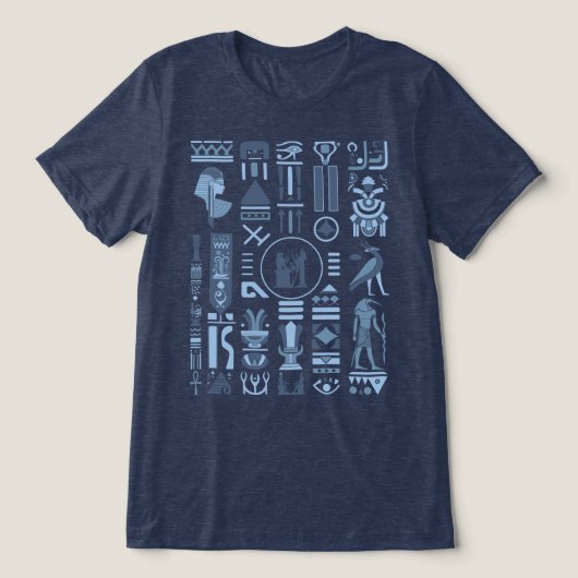 Oude Egyptische Hiërogliefen Tri-Blend Shirt (Design voorkant)