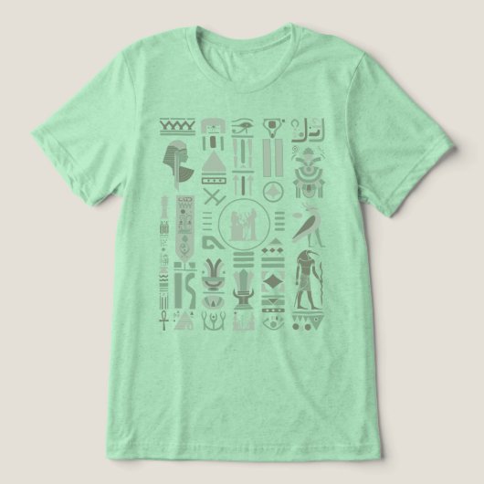 Oude Egyptische Hiërogliefen Tri-Blend Shirt (Design voorkant)
