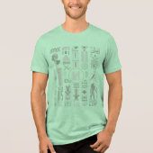Oude Egyptische Hiërogliefen Tri-Blend Shirt (Voorkant)