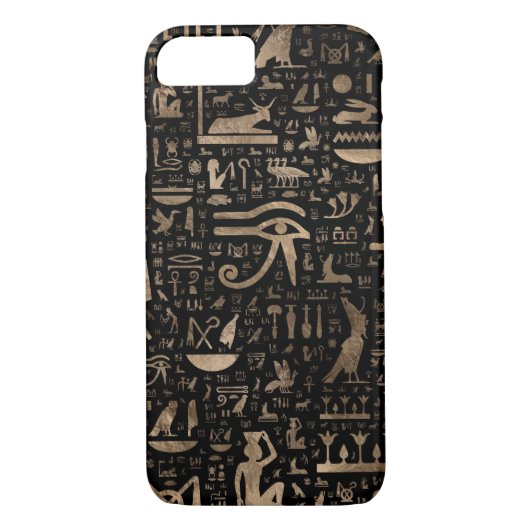 Oude Egyptische hiërogliefen - zwart en goud Case-Mate iPhone Case (Achterkant)