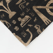 Oude Egyptische hiërogliefen - zwart en goud Fleece Deken (Hoek)