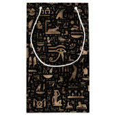 Oude Egyptische hiërogliefen - zwart en goud Klein Cadeauzakje (Achterkant)