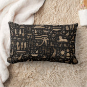 Oude Egyptische hiërogliefen - zwart en goud Kussen (Deken)