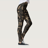 Oude Egyptische hiërogliefen - zwart en goud Leggings (Rechts)