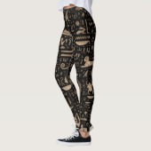 Oude Egyptische hiërogliefen - zwart en goud Leggings (Links)
