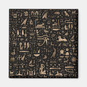 Oude Egyptische hiërogliefen - zwart en goud Magneet (Voorkant)