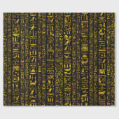 Oude Egyptische hiërogliefen zwart goud decoupage Cadeaupapier (Vlak)