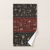 Oude Egyptische hiërogliefen - zwart rood leder Bad Handdoek (Handdoek)