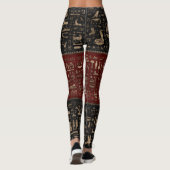 Oude Egyptische hiërogliefen - zwart rood leder Leggings (Achterkant)