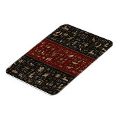 Oude Egyptische hiërogliefen - Zwart rood leer Magneet (Linkerzijde)