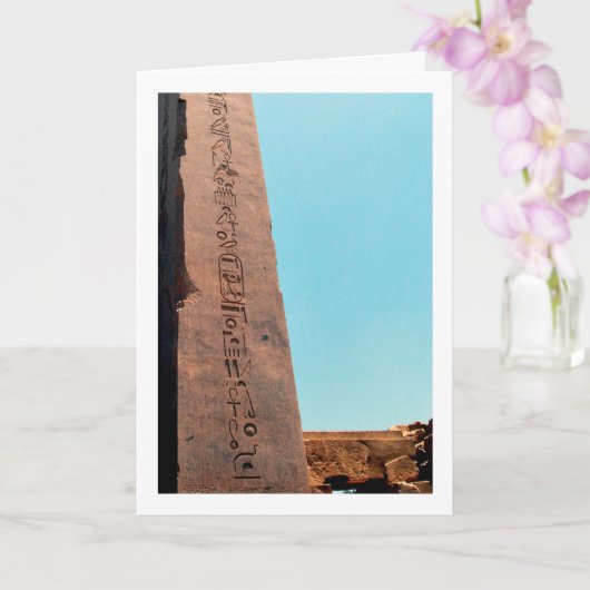Oude Egyptische Hieroglyphic Obelisk, Luxor Kaart (Orchidee)