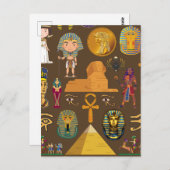 Oude Egyptische Hieroglyphic — Patroonsymbool Briefkaart (Voorkant / Achterkant)