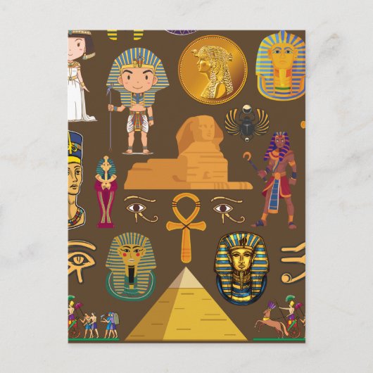 Oude Egyptische Hieroglyphic — Patroonsymbool Briefkaart (Voorkant)