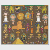 Oude Egyptische Hieroglyphic — Patroonsymbool Cadeaupapier (Vlak)