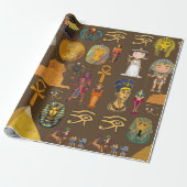 Oude Egyptische Hieroglyphic — Patroonsymbool Cadeaupapier (Uitgerold)