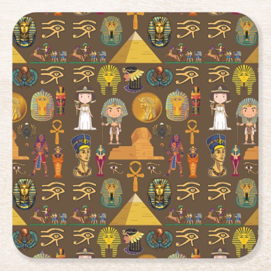 Oude Egyptische Hieroglyphic — Patroonsymbool Kartonnen Onderzetters (Voorkant)