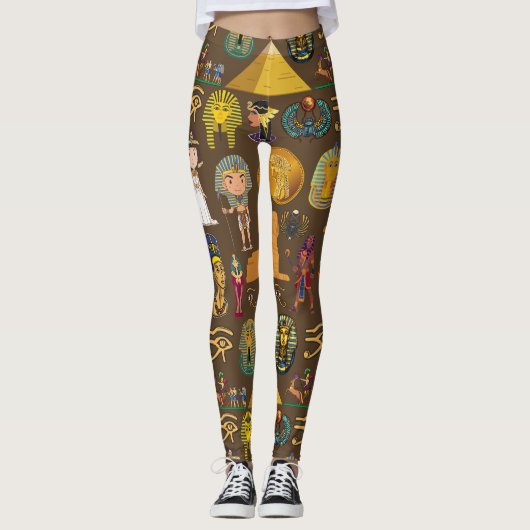 Oude Egyptische Hieroglyphic — Patroonsymbool Leggings (Voorkant)