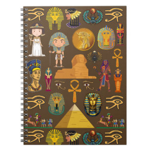 Oude Egyptische Hieroglyphic — Patroonsymbool Notitieboek