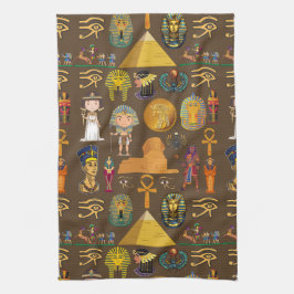 Oude Egyptische Hieroglyphic — Patroonsymbool Theedoek