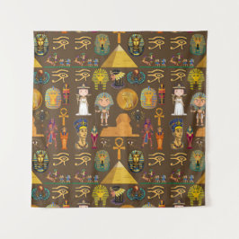 Oude Egyptische Hieroglyphic — Patroonsymbool Wandkleed