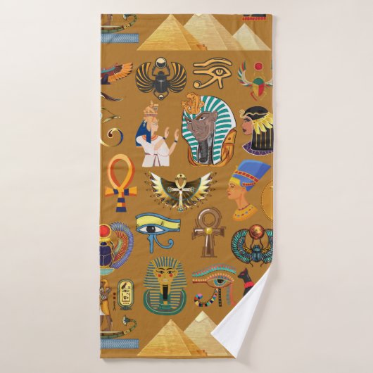 Oude Egyptische Hieroglyphic - Pattern Hieroglyphi Badhanddoek (Badhanddoek)
