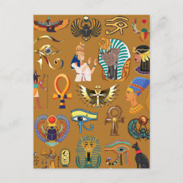 Oude Egyptische Hieroglyphic - Pattern Hieroglyphi Briefkaart