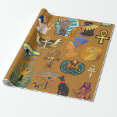 Oude Egyptische Hieroglyphic - Pattern Hieroglyphi Cadeaupapier (Uitgerold)