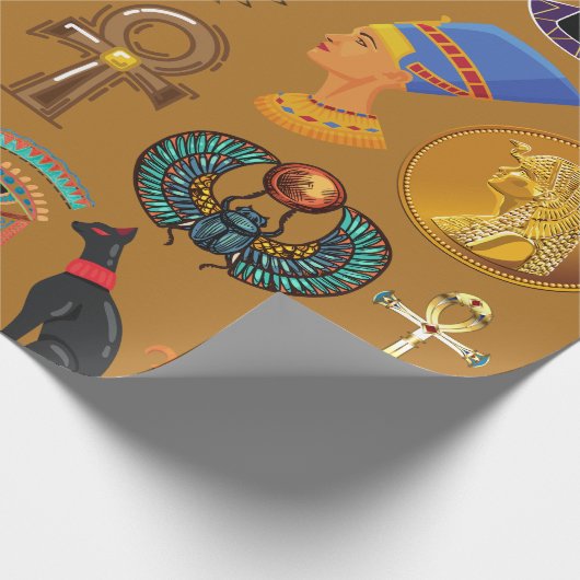 Oude Egyptische Hieroglyphic - Pattern Hieroglyphi Cadeaupapier (Hoek)