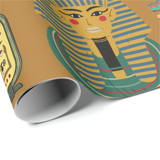 Oude Egyptische Hieroglyphic - Pattern Hieroglyphi Cadeaupapier (Rol Hoek)