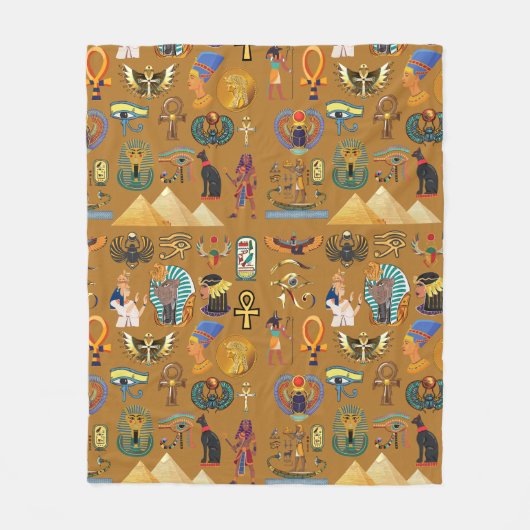 Oude Egyptische Hieroglyphic - Pattern Hieroglyphi Fleece Deken (Voorkant)