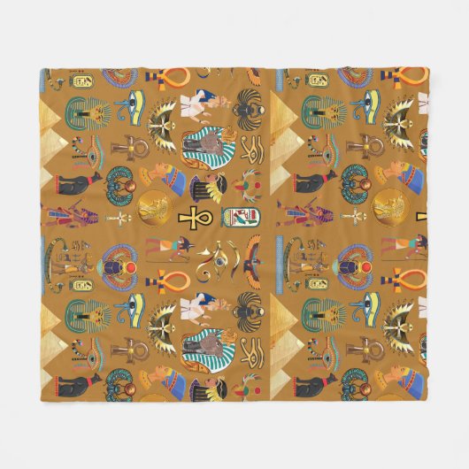 Oude Egyptische Hieroglyphic - Pattern Hieroglyphi Fleece Deken (Voorkant (Horizontaal))