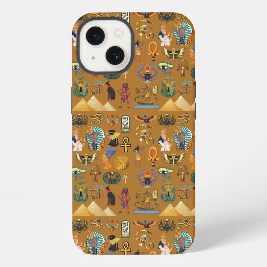 Oude Egyptische Hieroglyphic - Pattern Hieroglyphi iPhone Hoesje (Achterkant)