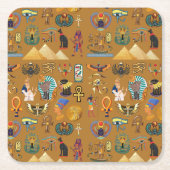 Oude Egyptische Hieroglyphic - Pattern Hieroglyphi Kartonnen Onderzetters (Voorkant)