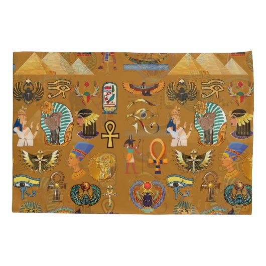 Oude Egyptische Hieroglyphic - Pattern Hieroglyphi Kussensloop (Achterkant-Links)