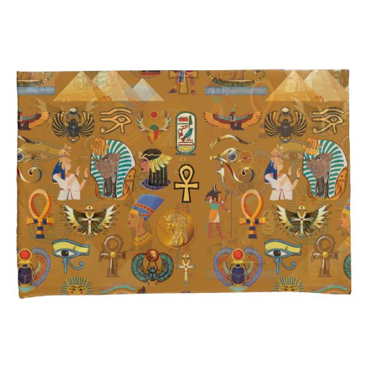 Oude Egyptische Hieroglyphic - Pattern Hieroglyphi Kussensloop (Voorkant-Rechts)