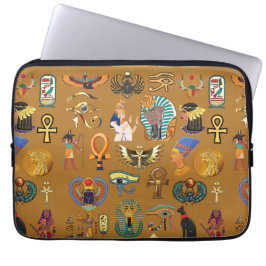 Oude Egyptische Hieroglyphic - Pattern Hieroglyphi Laptop Sleeve
