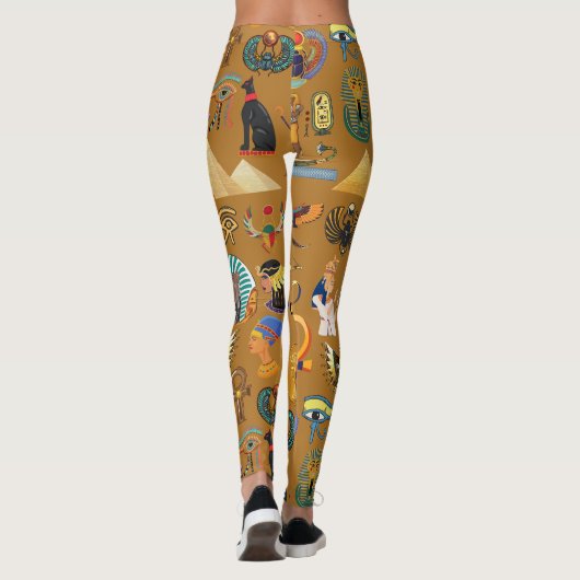 Oude Egyptische Hieroglyphic - Pattern Hieroglyphi Leggings (Achterkant)