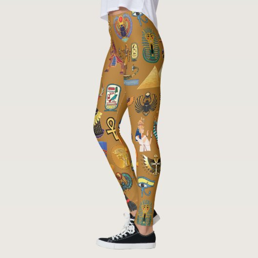 Oude Egyptische Hieroglyphic - Pattern Hieroglyphi Leggings (Links)