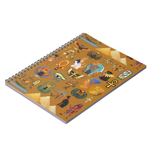 Oude Egyptische Hieroglyphic - Pattern Hieroglyphi Notitieboek (Linkerzijde)