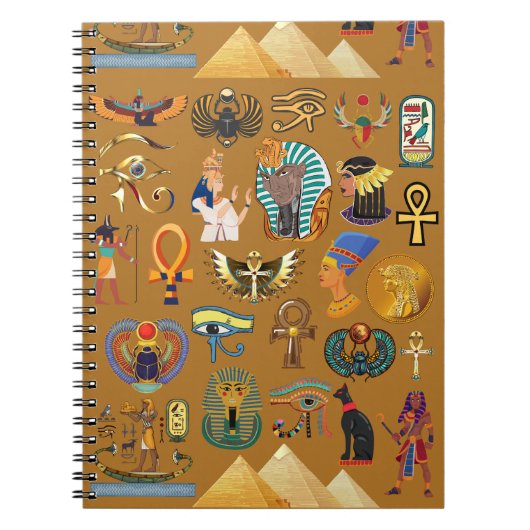 Oude Egyptische Hieroglyphic - Pattern Hieroglyphi Notitieboek (Voorkant)