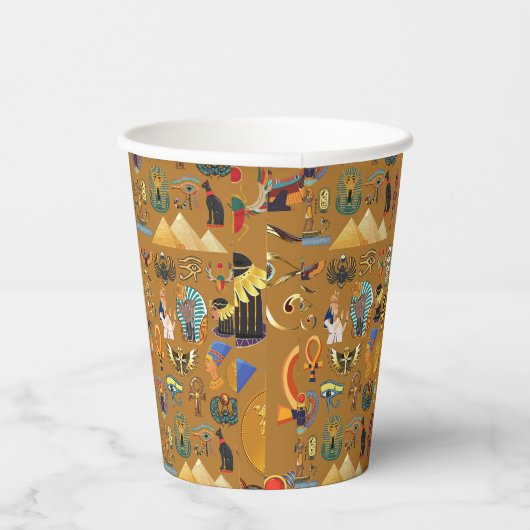 Oude Egyptische Hieroglyphic - Pattern Hieroglyphi Papieren Bekers (Rechts)