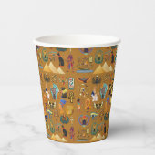 Oude Egyptische Hieroglyphic - Pattern Hieroglyphi Papieren Bekers (Voorkant)