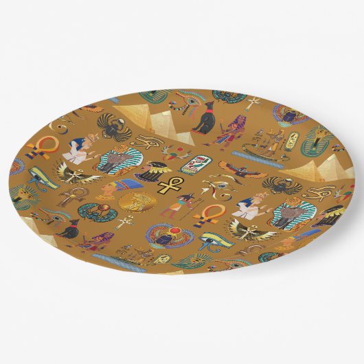 Oude Egyptische Hieroglyphic - Pattern Hieroglyphi Papieren Bordje (Gekanteld)