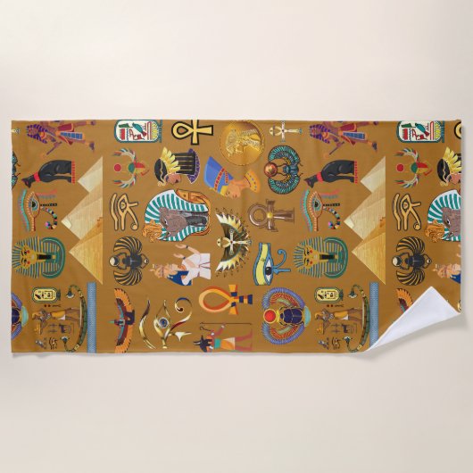 Oude Egyptische Hieroglyphic - Pattern Hieroglyphi Strandlaken (Voorkant)